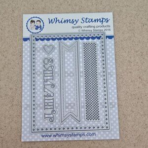 NEW RARE WHIMSY STAMPS METAL DIES BORDER TAG FRAME THANKS DIE CRAFT SCRAPBOOKING